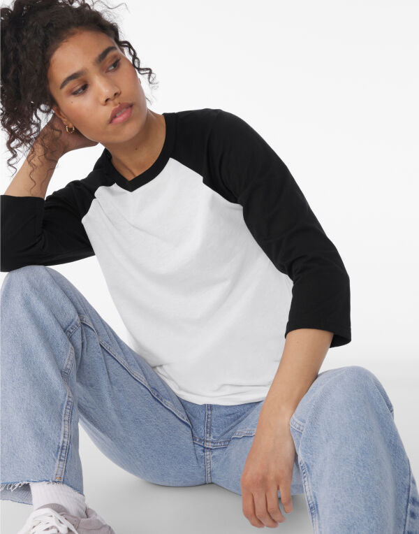 Bella+Canvas Canvas Unisex 3/4 Sleeve Baseball Tee CA3200