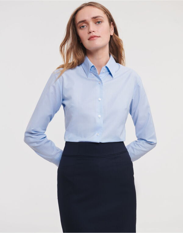 Russell Collection - Ladies' Long Sleeve Tailored Oxford Shirt - 932F
