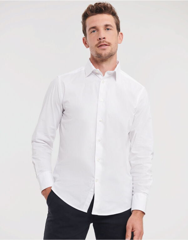 Russell Collection - Men's Long Sleeve Fitted Stretch Shirt - 946M